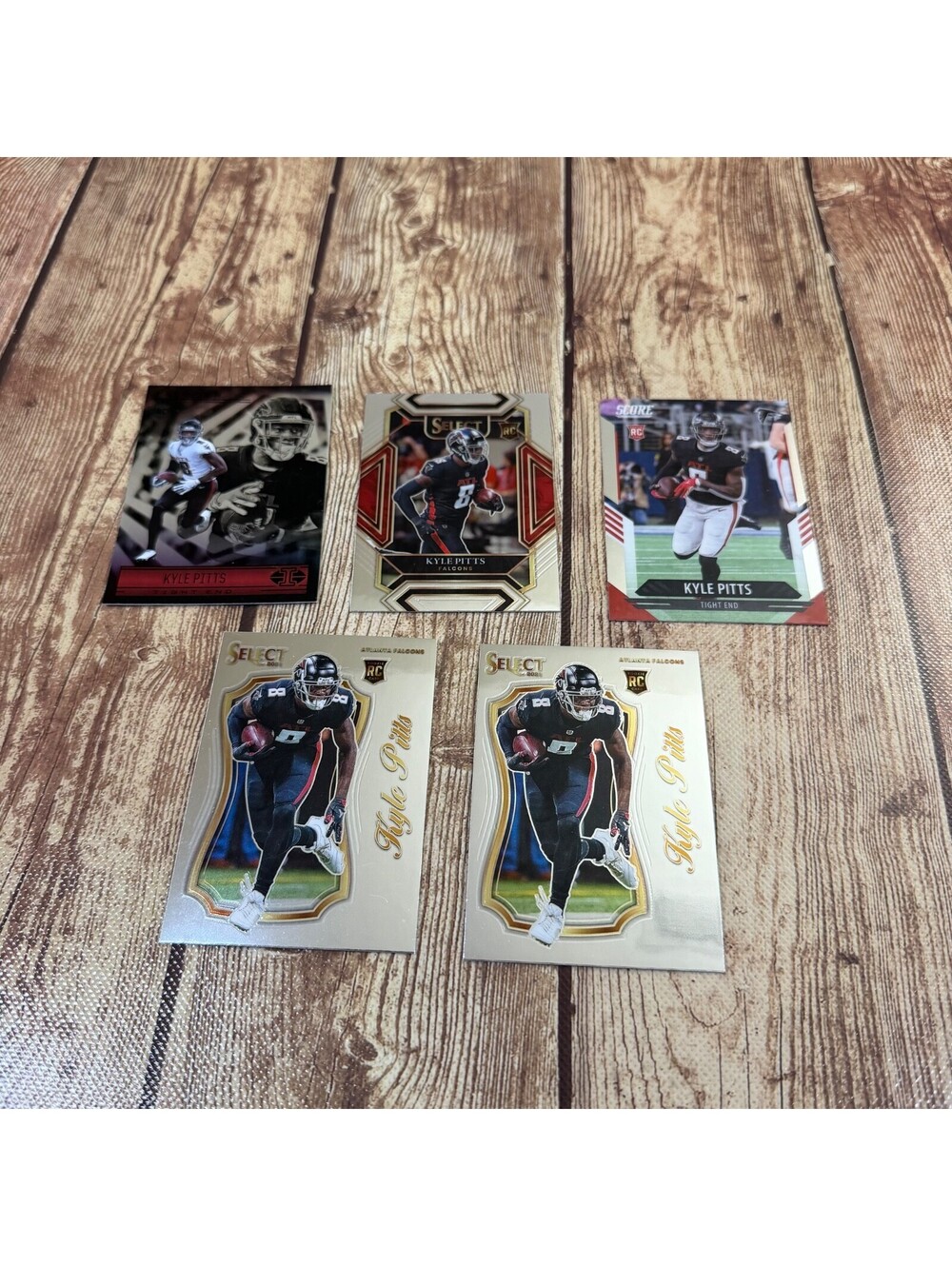 2021 Kyle Pitts RC 5 Card Rookie Lot Select Club Level Illusions Score Falcons